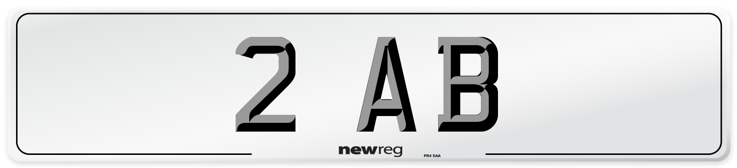 2 AB Number Plate from New Reg